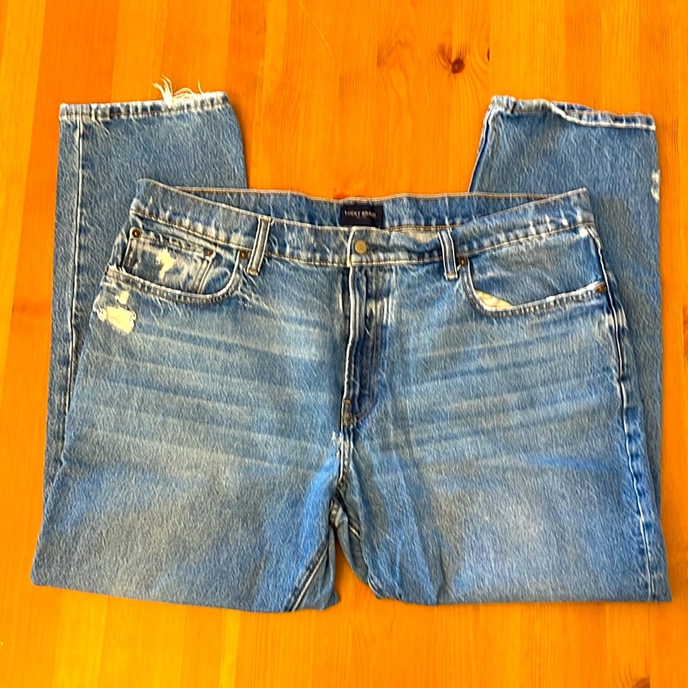 Lucky Brand - Mens Jeans - 223 Straight Washed-out Heavy Duty - W40 L30